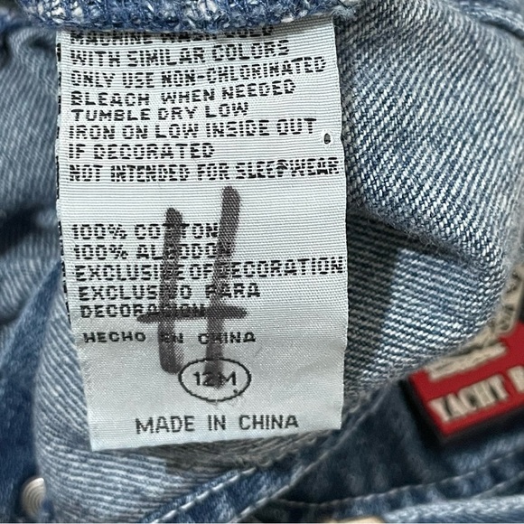 EUC Vintage Weebok 12 Month Denim Short Overalls. Y2K. Yacht. - Picture 10 of 10